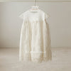 IVORY Short Sleeve Christening Dress Beads And Lace (LEYLA)