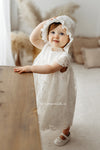 IVORY Short Sleeve Christening Dress Beads And Lace (LEYLA)