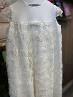 Ivory Short Sleeve Christening Gown Decorated With Beads