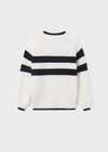 Ivory Striped Knitted Sweater