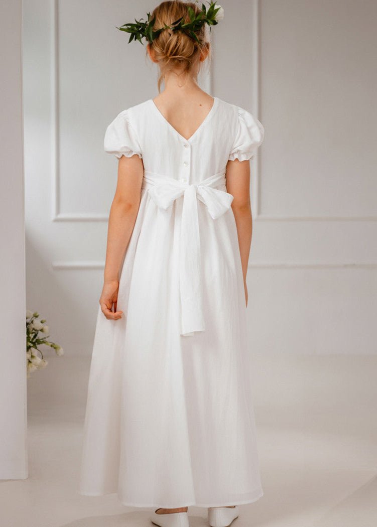 K10M ) IVORY Communion Dress In Viscose And Linen – CottonKids.ie