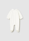 kriksto ??? Newborn Girl Off - White Velour Onesie