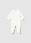 kriksto ??? Newborn Girl Off - White Velour Onesie