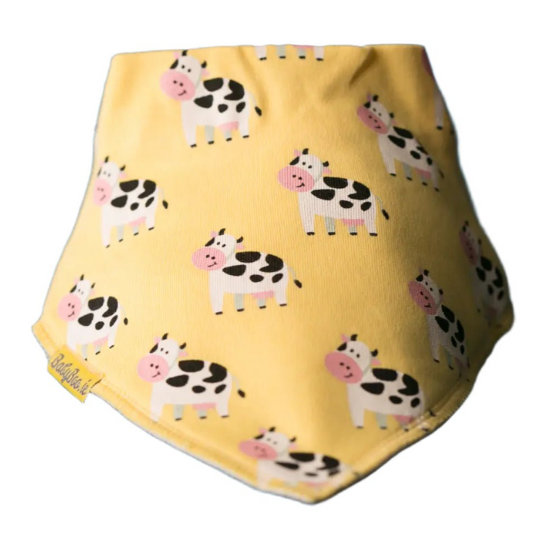 Lemon Bessie Cow Organic Cotton DribbleBoo Bandana Bib