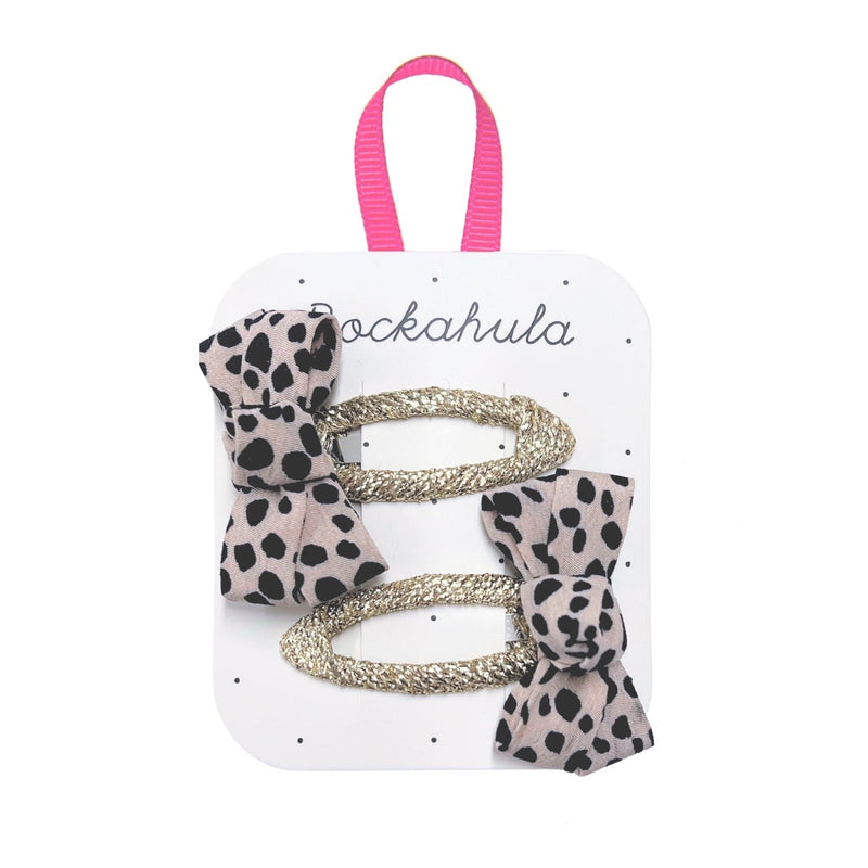 Leopard Love Twisty Bow Clips (Rockahula)