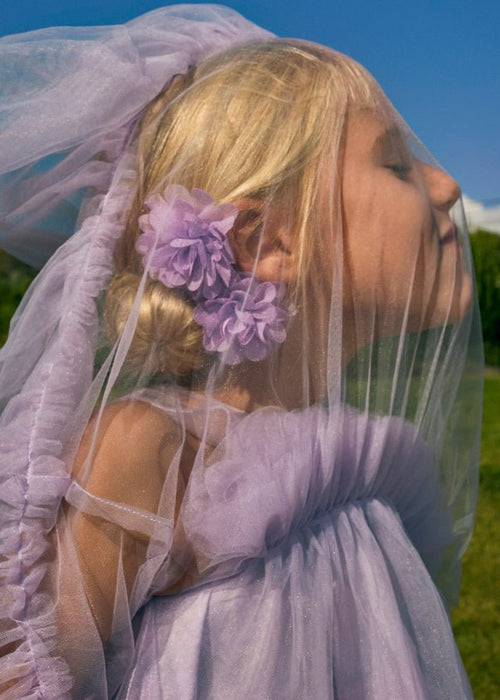 Lilac Flower Hair Clip Set