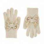 LINEN Gloves With Giant Velvet Bow (Condor)