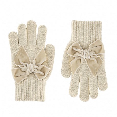 LINEN Gloves With Giant Velvet Bow (Condor)