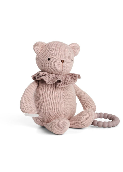 Little Activity Bear with Teether – Soft Rose (19cm)