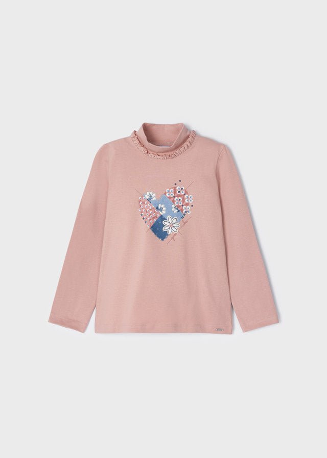 Long Sleeve Heart T-shirt Girl