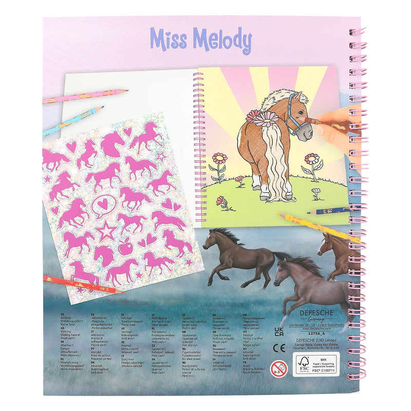 Miss Melody Colouring Book With Reversible Sequins