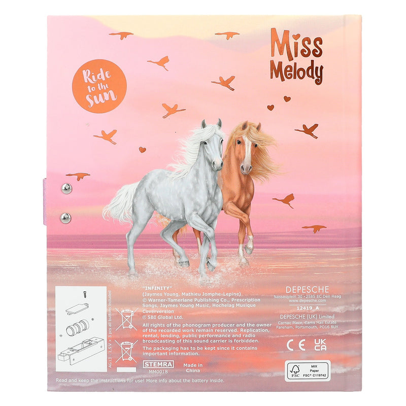 Miss Melody Diary With Code And Sound, Design 2 SUNDOWN