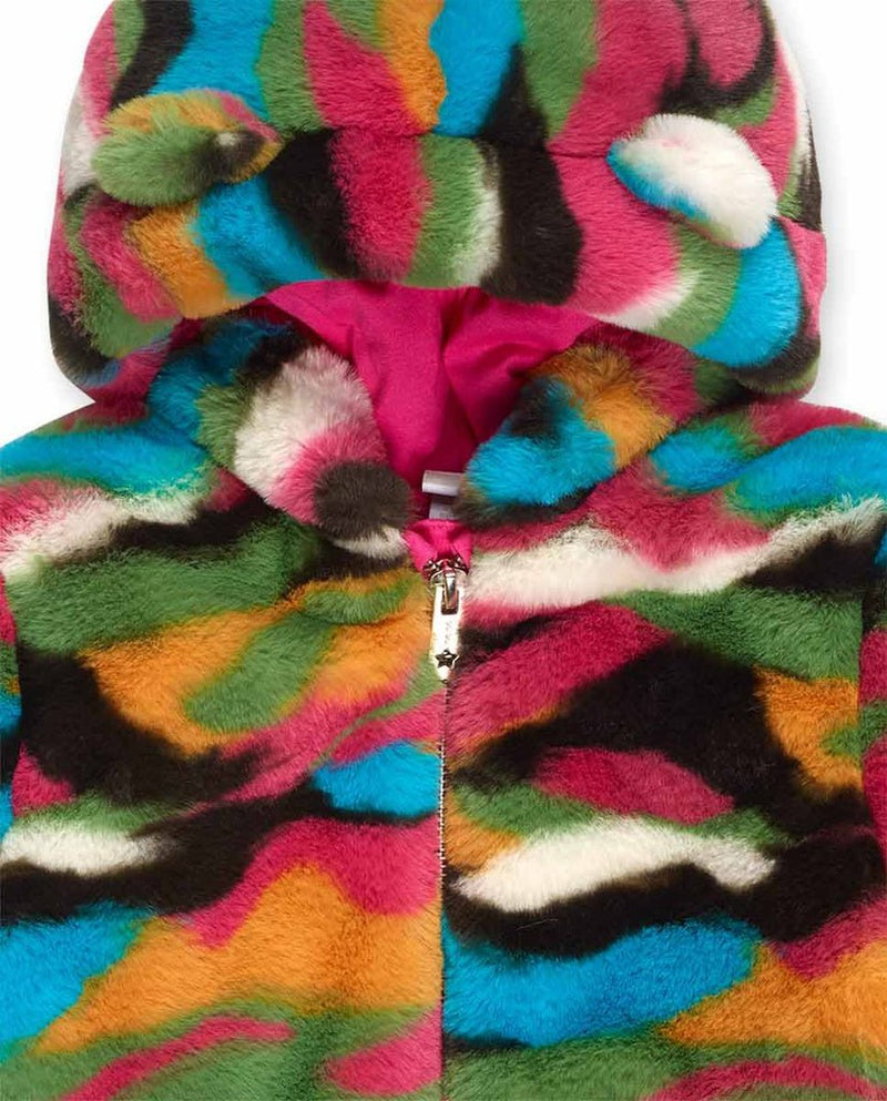 Multicolor Fur Jacket Girl