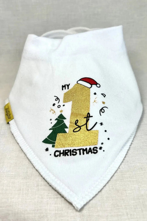 My 1st Christmas Organic Cotton DribbleBoo Bandana Bib