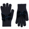 NAVY BLUE Gloves with Giant Velvet Bow