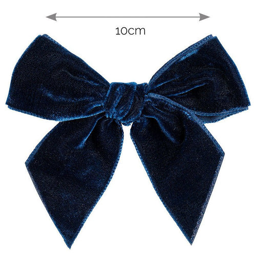 NAVY BLUE Velvet Bow Hair Clip