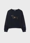 Navy Sausage Dog Sweatshirt