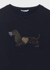 Navy Sausage Dog Sweatshirt