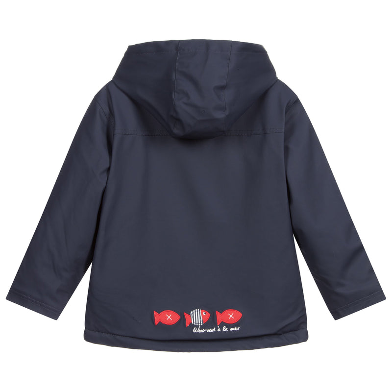 Navy Waterproof Fleece - Lined Raincoat