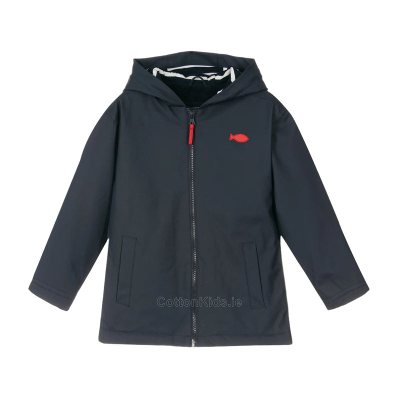 Navy Waterproof Fleece - Lined Raincoat