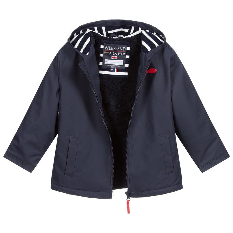 Navy Waterproof Fleece - Lined Raincoat