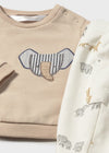 Newborn Boy 2 - Piece Knit Jungle Print Outfit