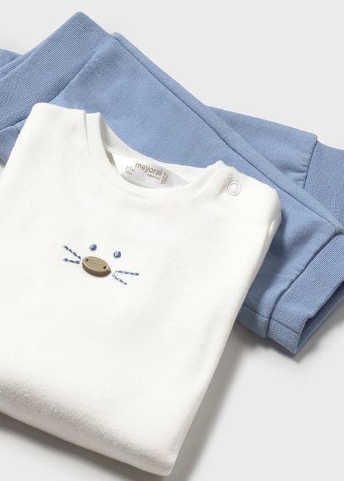 Newborn Boy 3 - Piece Blue Bunny Tracksuit Set