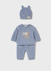 Newborn Boy 3 - Piece Corduroy Tracksuit with Hat