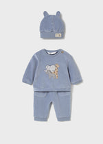 Newborn Boy 3 - Piece Corduroy Tracksuit with Hat