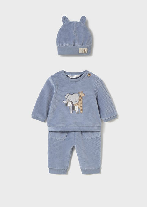 Newborn Boy 3 - Piece Corduroy Tracksuit with Hat