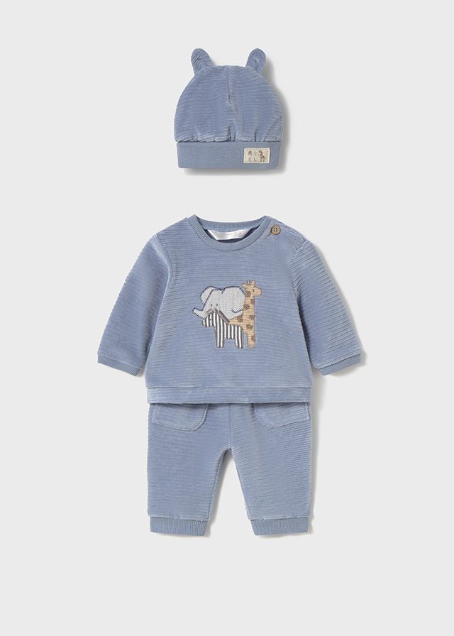 Newborn Boy 3 - Piece Corduroy Tracksuit with Hat
