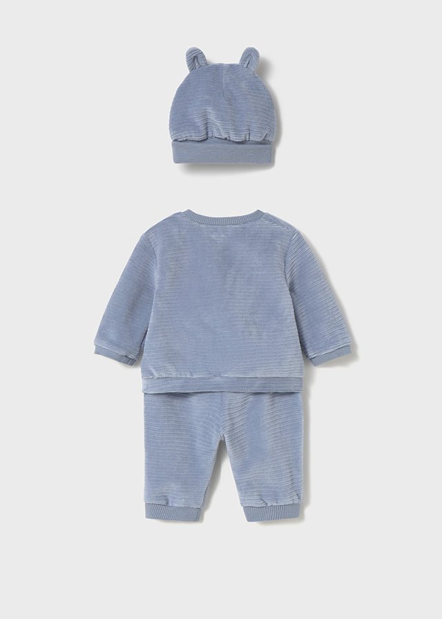 Newborn Boy 3 - Piece Corduroy Tracksuit with Hat