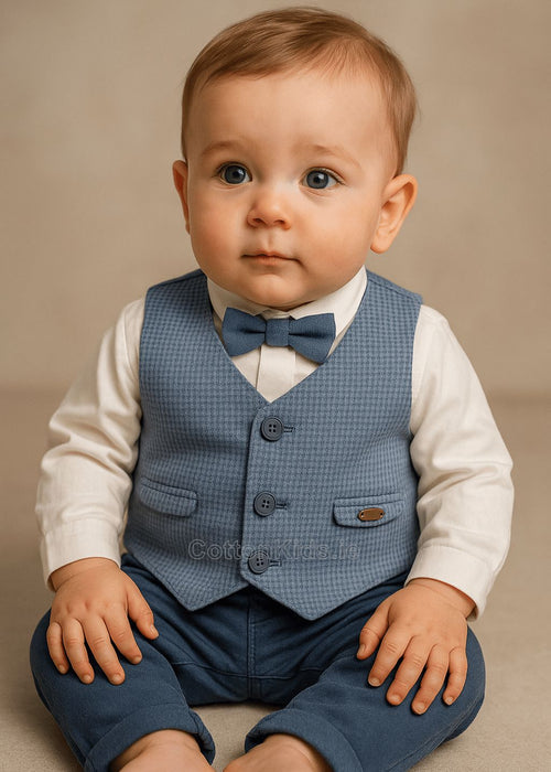 Newborn Boy 3 - Piece Shirt & Trousers Set