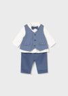 Newborn Boy 3 - Piece Shirt & Trousers Set