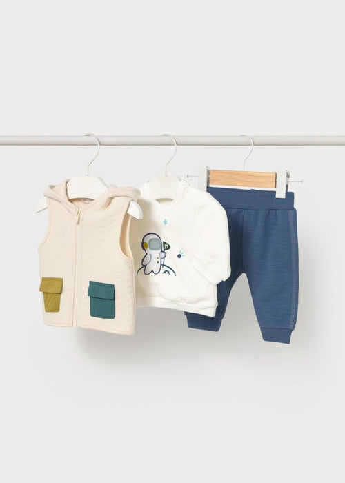 Newborn Boy 3 - Piece Tracksuit With Vest