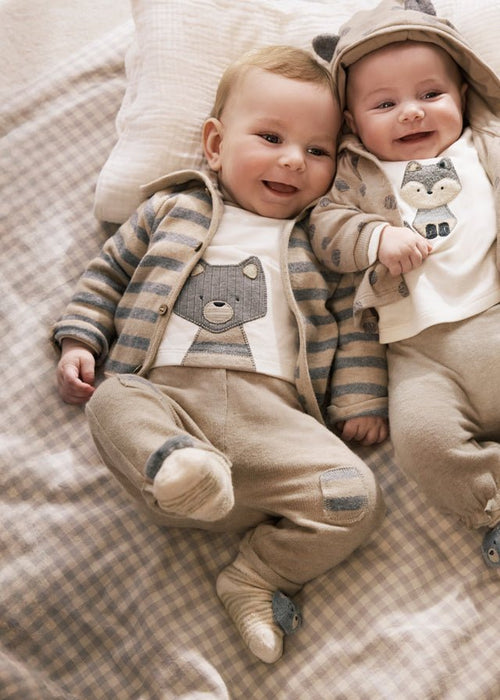 Newborn Boy 3 - Piece Tracksuit With Wolf Motif