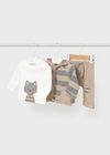 Newborn Boy 3 - Piece Tracksuit With Wolf Motif
