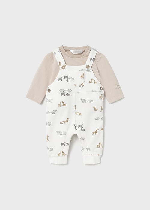 Newborn Boy Animal Print Dungaree Set