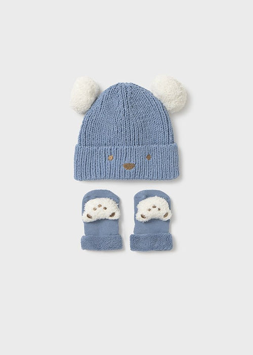 Newborn Boy Bear Face Hat & Socks Set