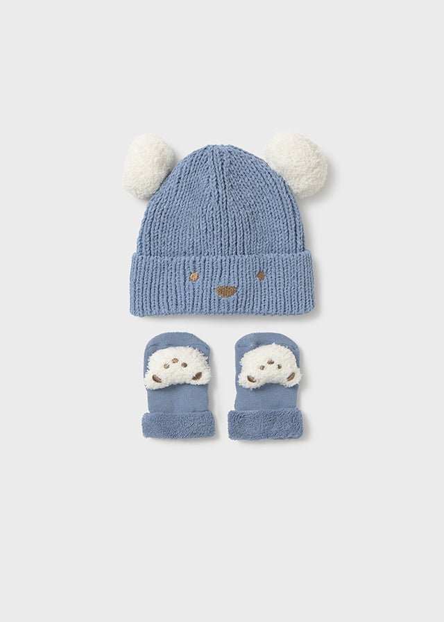 Newborn Boy Bear Face Hat & Socks Set