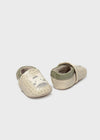 Newborn Boy Beige Animal Print Booties