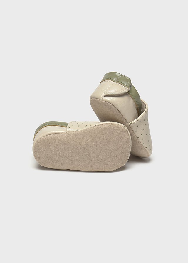 Newborn Boy Beige Animal Print Booties