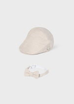 Newborn Boy Beige Cap & Bow Tie Set