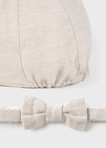 Newborn Boy Beige Cap & Bow Tie Set