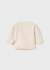 Newborn Boy Beige Dog Appliqué Sweatshirt