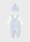 Newborn Boy Blue Bunny Dungaree & Hat Set