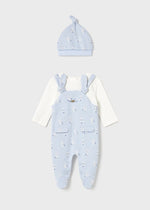 Newborn Boy Blue Bunny Dungaree & Hat Set