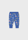 Newborn Boy Blue Dog Print 3 - Piece Tracksuit Set