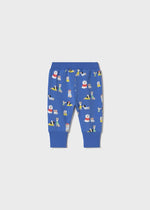 Newborn Boy Blue Dog Print 3 - Piece Tracksuit Set