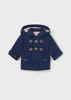 Newborn Boy Blue Duffle Coat With Bear Toggles